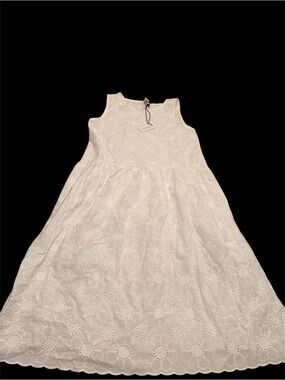 Brand New Smoking Lily White Eyelet Midi Dress - Sleeveless